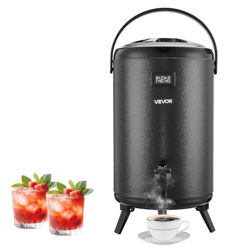 VEVOR Insulated Beverage Dispenser, 3.2 Gal/12L Stainless Steel Thermal Drink Server with Spigot &