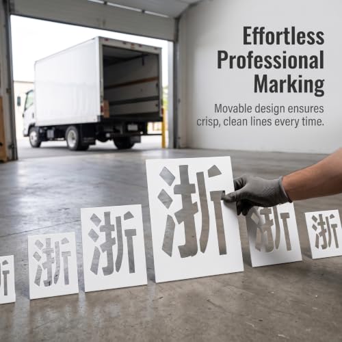 FLCPJGV Lettering and Numbering Stencils - Reusable Industrial Stencil for Pavement Marking and Vehicle Signage - for Vehicles, Iron Plate, 7 Characters per Set, for Single-Row Pickup Trucks, 18cm - Image 9