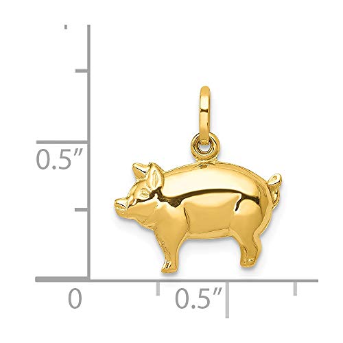 14K Yellow Gold Pig Charm2