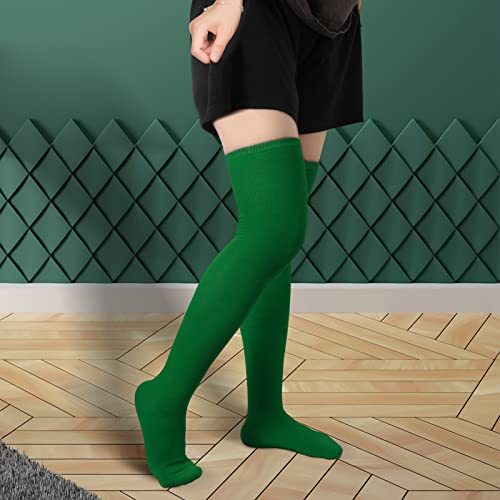 Image of KINBOM 1 Pair Thigh High Socks, Cotton Soft Knee High Long Stockings Women Leg Warmers for Wednesday Christmas Cosplay