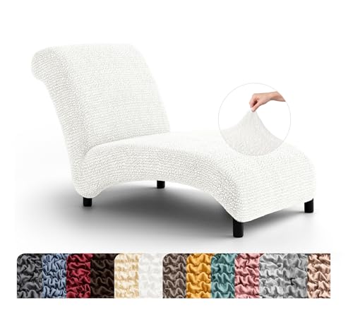 PAULATO BY GA.I.CO. PAULATO BY GA.I.CO. Stretch Chaise Lounge Slipcover 1-Piece Non-Slip – Soft Elastic Lounge Chair Covers – Furniture Protector Washable - Crisp White (Without Armrest 24"-40" Wide) sold by Mamma Mia Covers - Amazon