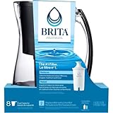 Brita 8 Cup Filter Pitcher, Reduces Chlorine taste and odour from Tap Water, Filters 151 Litres, Marina, Black
