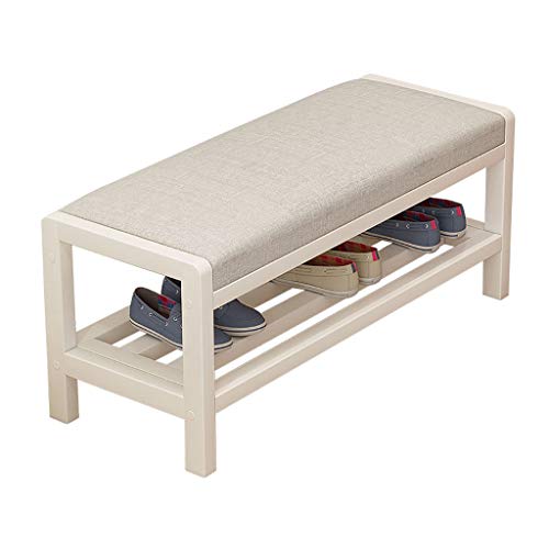 Banc à chaussures en bois massif rectangulaire pour entrée et restaurant