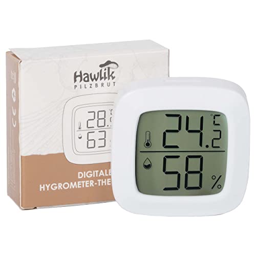 Digitales Mini Thermometer / Hygrometer - Temperatur Luftfeuchtigkeit Messgerät - ideal für die Anzucht von Pilzen oder Pflanzen, klein und handlich inkl. Magnet Cover