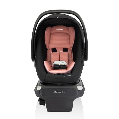 Image of Evenflo Revolve180 LiteMax NXT Rotating Rear-Facing Lightweight Preemie and Infant Car Seat 3-30lbs. Easy Install with Base (Rose Pink)