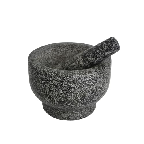 IMUSA 6.5" Traditional Heavy Duty Polished Granite Molcajete for Fresh Guacamole, Salsa, Pesto, Herbs, Spices by Imusa - Used condition - US$17.98