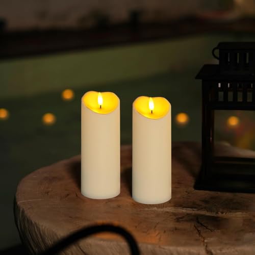 Image of Homemory 3x8 Waterproof Flameless Candles, Remote Timer, Ivory, Set of 4