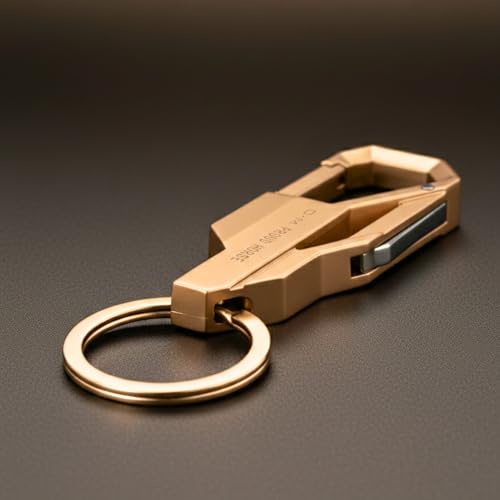 Image of THE MEN THING - Stylish Multicolor Stainless Steel Keychain for Men & Boys (Phantom Grip - Golden)