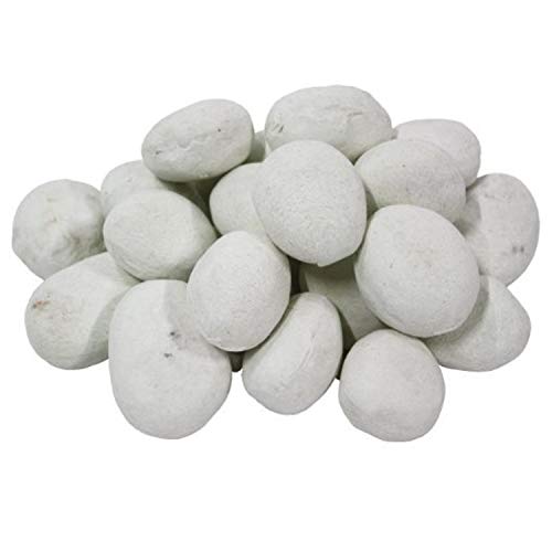 Keramik Kieselsteine für Bio-Ethanol Feuerstelle / Gel-Brenner 59201, 24 Stück, Weiß