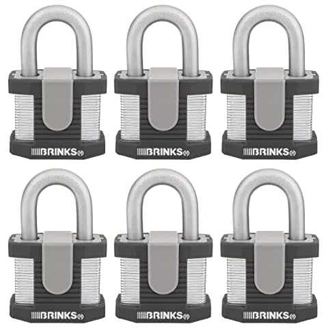 BRINKS 50mm Laminated Steel Keyed Padlock, 6-Pack Cover