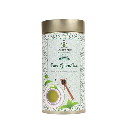 Image of Nature's Park Pure Green Tea - 125g - Made with 100% Natural & Fresh Long Leaf - Rich in Antioxidants - Boosts Immunity, Detox, Improves Metabolism & Reduces Waist - Herbal Tea