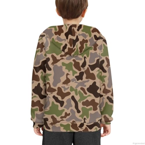 Image of WELLFLYHOM Boys Hooded Sweatshirts Hoodie Pullover Cool Graphic Crewneck Blouses Size 6-16