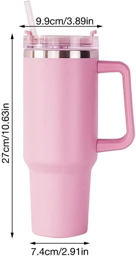 Bestlsy 40oz Stainless Steel Tumbler with Handle, Double Wall Vacuum Insulated Travel Mug for Hot Coffee & Cold Beer - Image 2