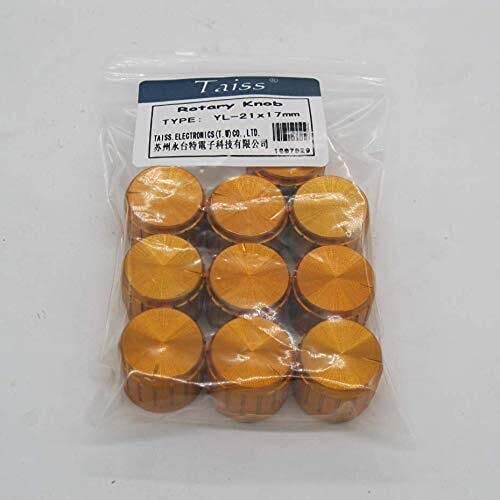 Boutons de commande de potentiomètre KLVN dorés pour arbre moleté 6mm