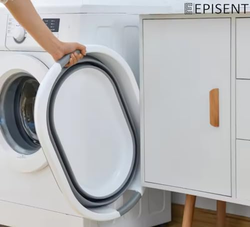 EPISENT 41 L Collapsible Laundry Basket, Foldable Pop Up Plastic Washing Tub, Space Saving Clothes Hamper with Comfort Grip Handles for Bathroom Bedroom and Laundry Room - Image 8