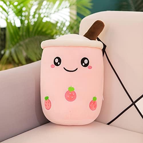 Plush Pillow Stuffed Toy Soft Lifelike Bubble Pearl Milk Tea Hugging Pillow, 24/35/50/70cm Cartoon Figure Suffed Toy with Smiling Face Cartoon Figure Soft Pillow for Home Car Ornaments Gift Toys