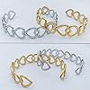Eksesriy Womens Cuff Bracelets Heart Open Bangle Jewelry for Gold #4