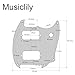 Musiclily Pro 9-Hole Guitar Pickguard for Squier Sonic Mustang HH Electric Guitar, 3Ply Black