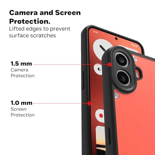 Image of RIGGEAR Shockproof Sleek Hybrid Armor Back Cover Case Compatible with CMF Phone 1 /CMF by Nothing Phone 1 (Clear PC + Black TPU Bumper)
