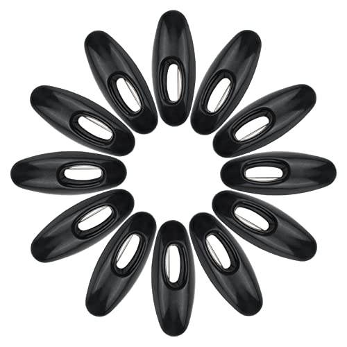 WANDIC Hijab Pins, 50 Pieces Black Safety Pins Hijab Sari Pins Plastic Cover Safety Pins for Safety Locking Adult Clothes Diaper Scarf Decoration (Oval-Shape)