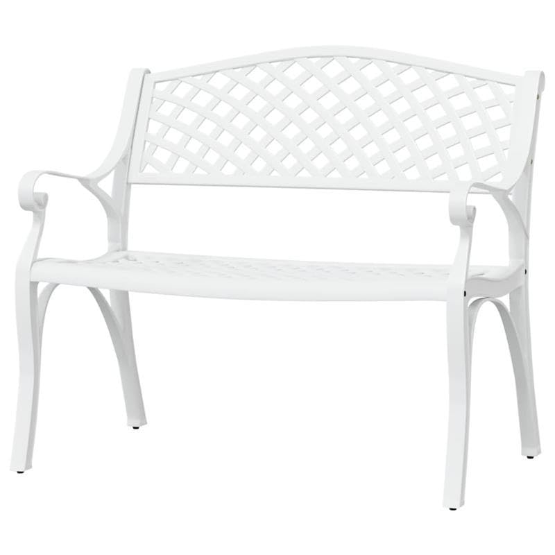 Eleganz Panchina da giardino 102 cm in alluminio pressofuso e ghisa Bianco