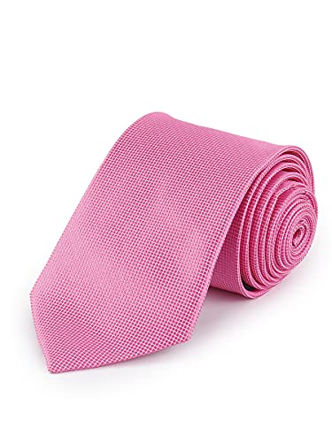 Gravata Tradicional Clássica Trabalhada (Rosa-chiclete/Quadradinho)