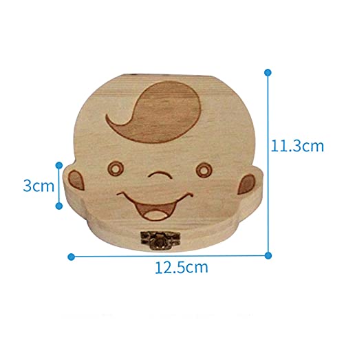 Romacci Caixa de dente de bebê Espanhol/Inglês/Francês/Russion Organizador de dentes de leite em mad