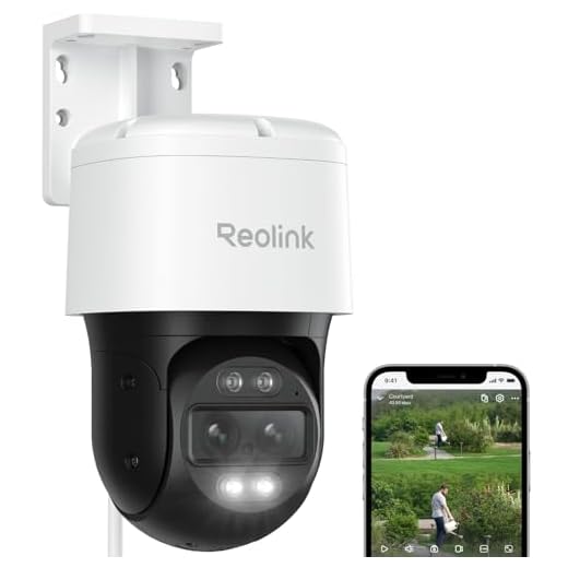 Reolink PTZ 4K Caméra Extérieur PoE, Double Objectif, Zoom Hybride 6X, Suivi Automatique, Vision Nocturne en Couleur, Détection de Personne/Véhicule/Chat/Chien, Audio Bidirectionnel, TrackMix PoE