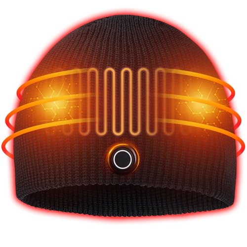 VEEST Heated Hat for Men Women, 7.4V Rechargeable Winter Heated Beanie, Electric Washable Heat Cap...