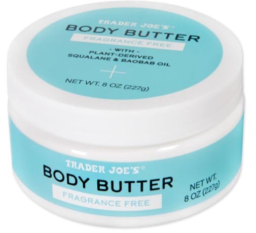 Trader Joe's Body Butter Fragrance Free with Plant-Derived Squalane & Baobab Oil 8 oz/227g (Pack of 1)