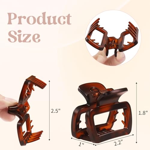 Matte Medium Hair Clips for Women 4Pcs 2.2 Inch Unbreakable Square Rectangle Hair Claw Clips for Thin Hair & Fine Hair High end U-shaped Spring Non-slip Short Hair Accessorie — view 2