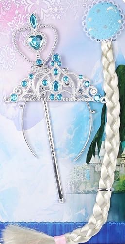 Image of BookMyCostume Plastic Buy Complete Accessory Set- Snow Queen Fairy Tale Kids Fancy Dress Accessory Kids,Blue
