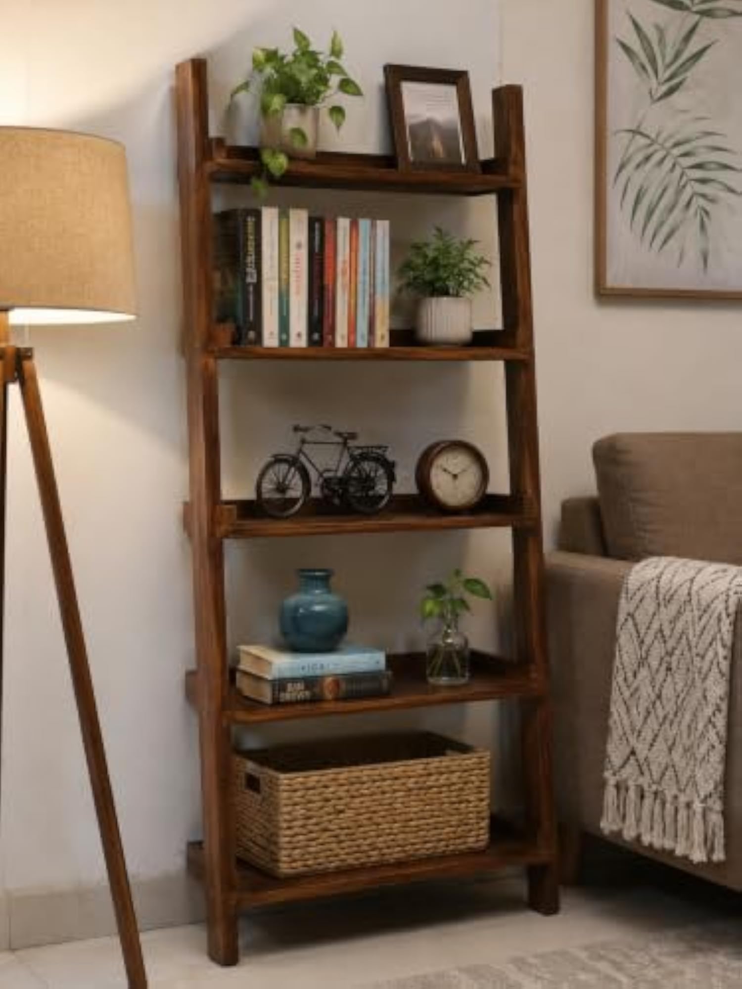 Dhan Decor 5 Tier Wooden Storage Rack, Multipurpose Shelf