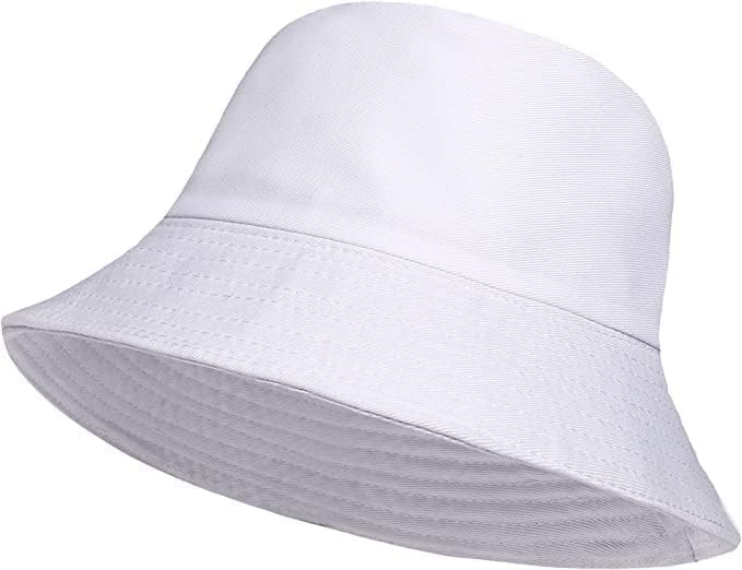 Unisex Bucket Hat Reversible Mens, Womens Cotton Fisherman Hats for Hunting, Camping, Hiking, Travelling, Fishing, Football Summer Sun Hat Plain Colours Size 56-58cm