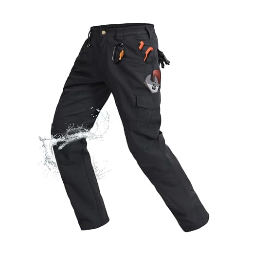 Rapoo Cargo Pants for Men Hiking Work Pants with Pockets,Black,36Wx30L