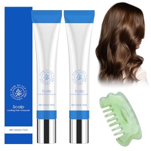 Scalphy Hair Ampoule,2pcs Hair Serum Rollerball Sérum Scalp Sérum, 20 ml Hair Growth Ampoule,Rollerball Hair Essences for Mantiene el cuero cabelludo limpio, mejora el brillo del cabello