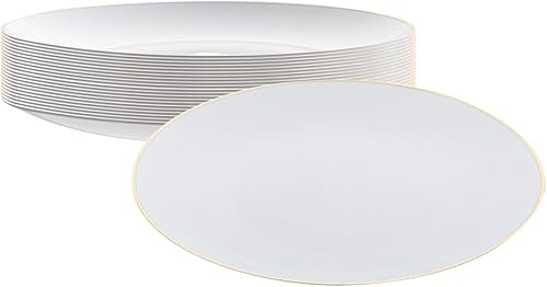 Restaurantware Moderna - Platos desechables de 7.5 pulgadas, 40 platos de plástico duraderos para fiestas, platos llanos de plástico blanco