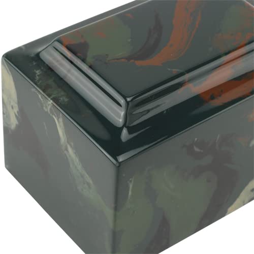 Camouflage Classic Cultured Marble Cremation Urn For Ashes, Camo Pattern, Camo Urn, Adult Sized Cremation Urn For Human Ashes, Ground Burial, Home Memorial And Funeral Cremation Urn #TOP1