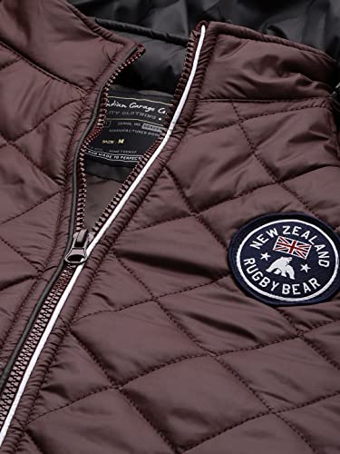 Image of The Indian Garage Co Men Slim Fit Solid Puffer Jackets