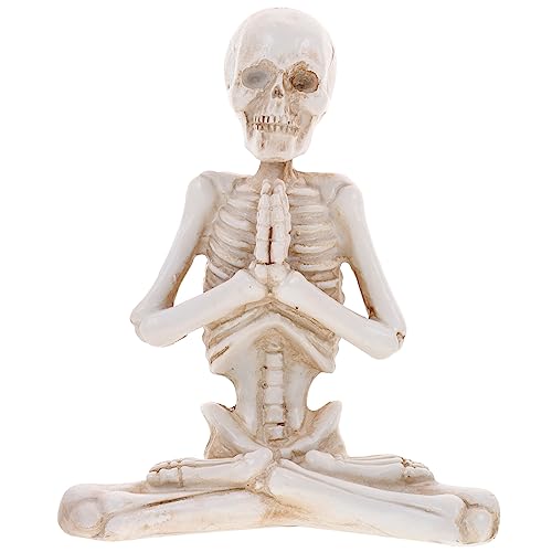 TOPBATHY Sturdy Yoga Skeleton Statue Halloweendecorations Meditation Yoga Figurine