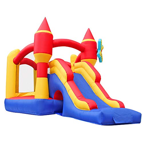 RETRO JUMP Inflatable Windmill Castle Bounce House with Slide Jumper Bouncy Bouncer for Birthday Party Gift