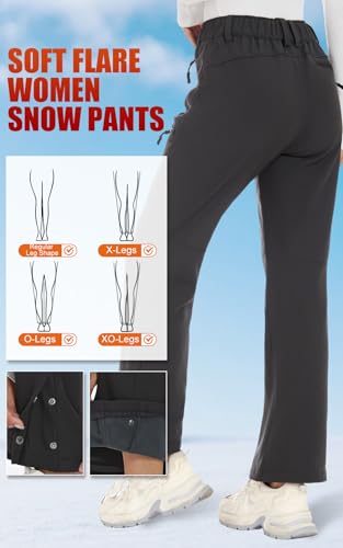 keihTrail Snow-Ski-Pants-Women-Fleece-Lined-Waterproof-Insulated Flare Warm for Winter Snowboard Work Hiking Travel by keihTrail - Used condition - Image 8