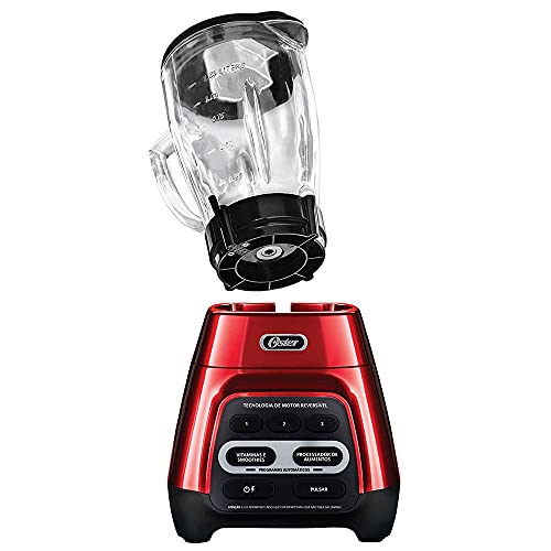 Liquidificador Oster Reversível com Blend N Go, 1,5L, 110V, Vermelho, 600W, BLSTPYG1210RBG