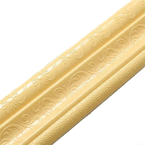 Gdfnmogo Adhesivo autoadhesivo en relieve 3D para borde de pared, zócalo de espuma, moldura decorativa para decoración del hogar, marco de puerta, fondo de TV, 230 x 8 cm (color crema)