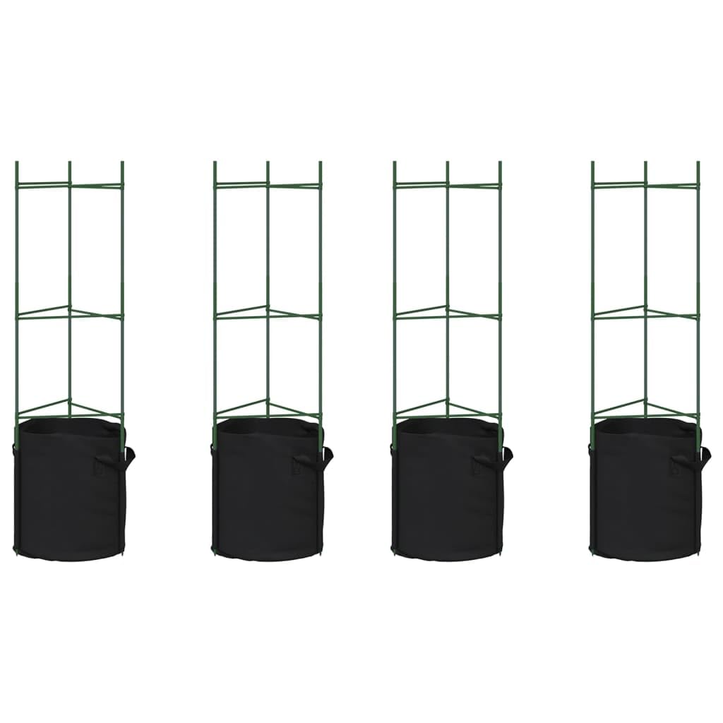 Homgoday Mobilier Soutenance Tomates avec Sacs Plantes 4pcs 116 cm Acier et PP, Décoration de Meubles, Mobilier d'Intérieur/Extérieur pour Salon Bureau