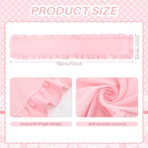 Windkream Pink Ruffled Table Runner 72", Solid Color by Windkream - Used condition - Image 2