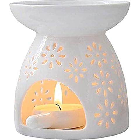 Wax Melt Burner Wax burner Ceramic Oil Burners Assorted Wax Warmer Aromatherapy Holder Candle Scented Diffuser Home Bedroom Decor Flower Pattern Cover
