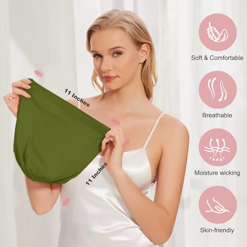 Image of ZHENSILK Silk Bonnet for Sleeping Women, Adjustable Silky Satin Lined Sleep Cap, Silk Hair Wrap Slouch Beanie Hat