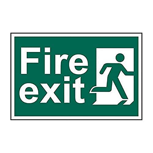 Image of Scan SCA1507 Self adhesive PVC sign - Fire exit - man running right - 300 x 200mm