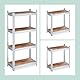 Relaxdays Schwerlastregal, HxBxT: 120 x 60 x 30 cm, 700 kg, verzinkter Stahl, Lagerregal Keller & Garage, braun/Silber